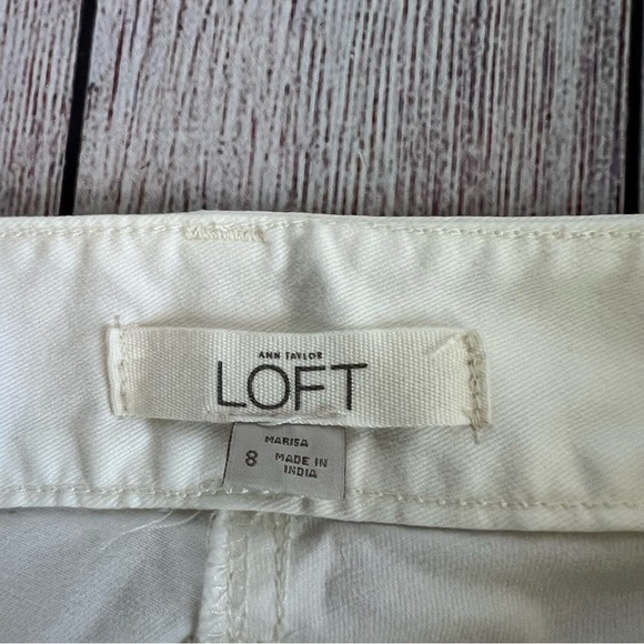 LOFT Ann Taylor Cream Summer Skinny Pants 8 - Picture 4 of 8